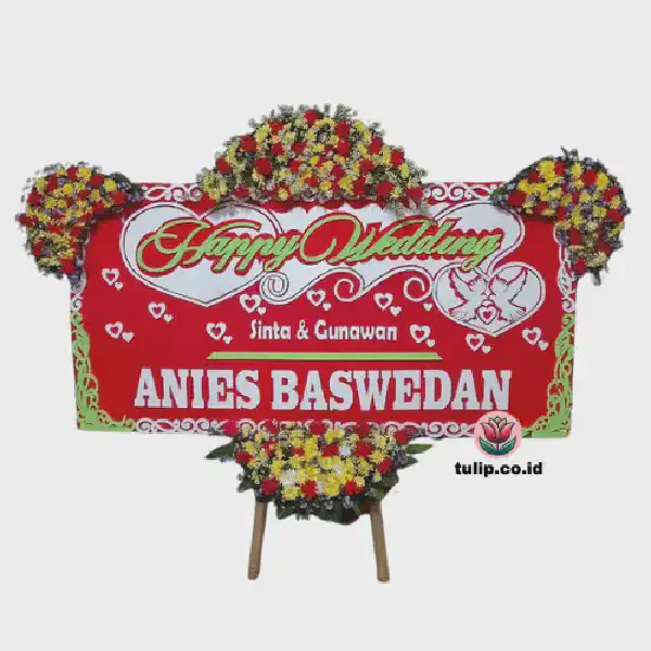 Bunga Papan Happy Wedding
